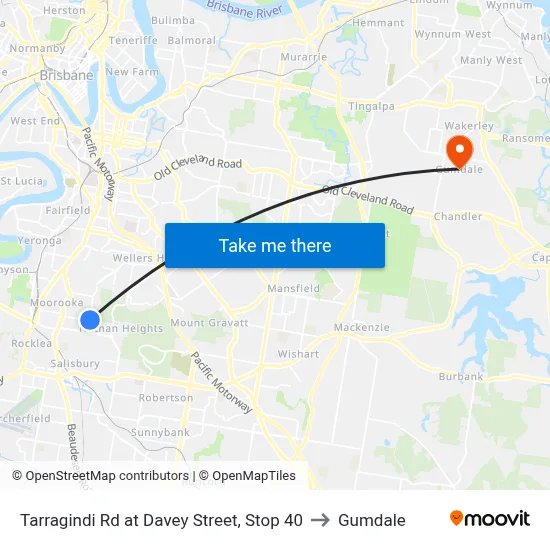 Tarragindi Rd at Davey Street, Stop 40 to Gumdale map