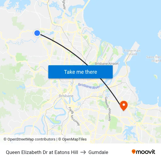 Queen Elizabeth Dr at Eatons Hill to Gumdale map