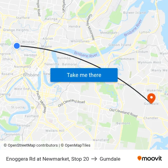 Enoggera Rd at Newmarket, Stop 20 to Gumdale map