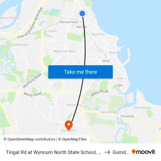 Tingal Rd at Wynnum North State School, Stop 10/5 to Gumdale map
