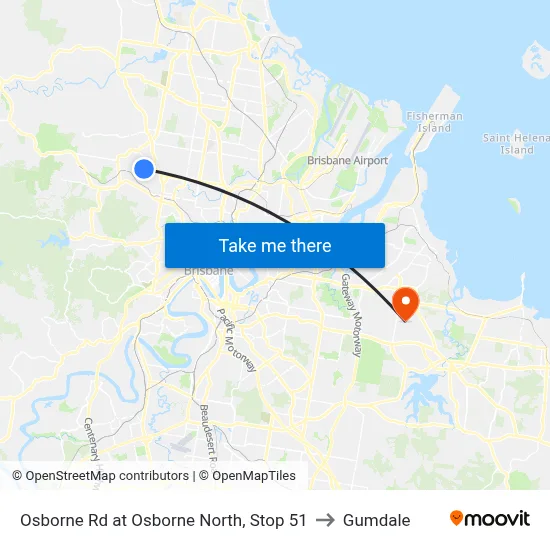 Osborne Rd at Osborne North, Stop 51 to Gumdale map