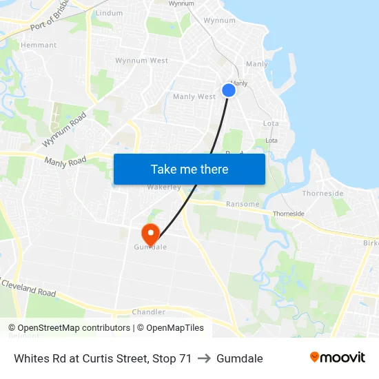 Whites Rd at Curtis Street, Stop 71 to Gumdale map