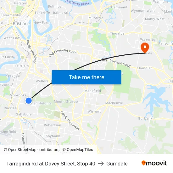 Tarragindi Rd at Davey Street, Stop 40 to Gumdale map