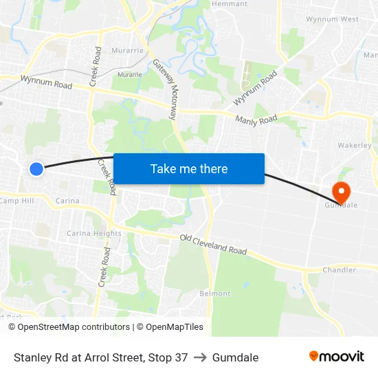 Stanley Rd at Arrol Street, Stop 37 to Gumdale map