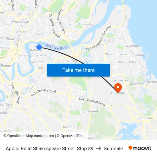 Apollo Rd at Shakespeare Street, Stop 39 to Gumdale map
