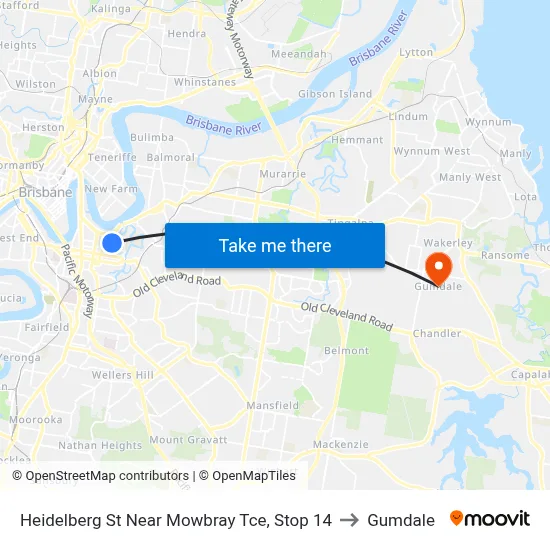 Heidelberg St Near Mowbray Tce, Stop 14 to Gumdale map