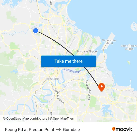 Keong Rd at Preston Point to Gumdale map