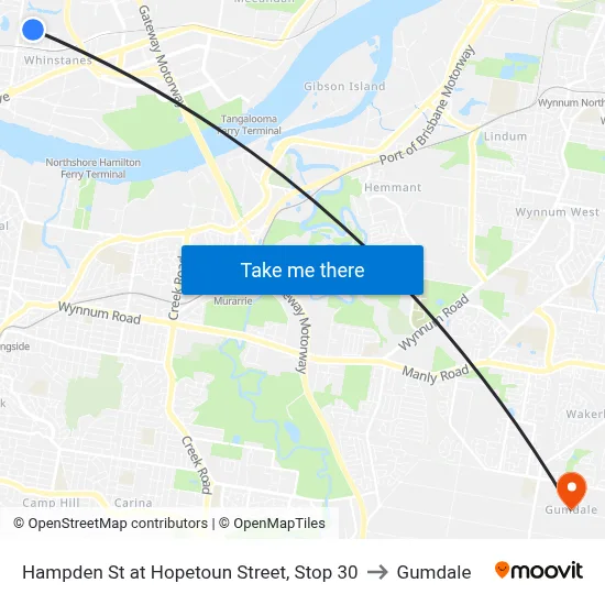 Hampden St at Hopetoun Street, Stop 30 to Gumdale map