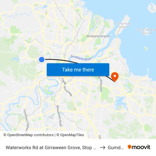 Waterworks Rd at Girraween Grove, Stop 21/22 to Gumdale map