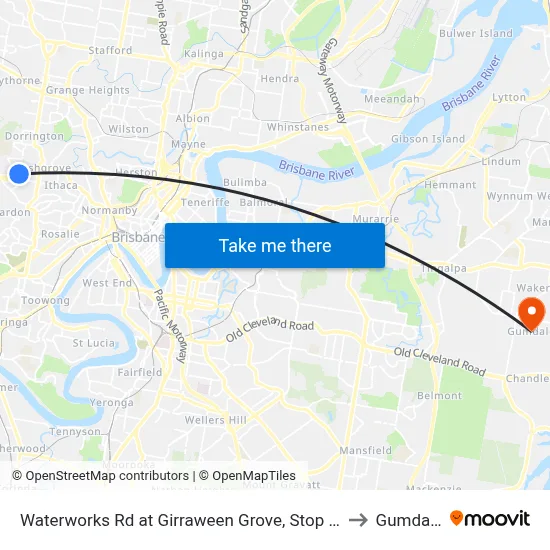 Waterworks Rd at Girraween Grove, Stop 21 to Gumdale map