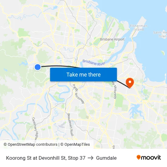 Koorong St at Devonhill St, Stop 37 to Gumdale map