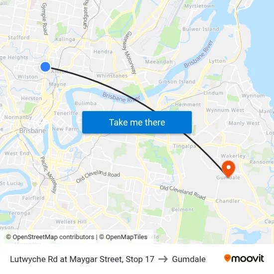 Lutwyche Rd at Maygar Street, Stop 17 to Gumdale map