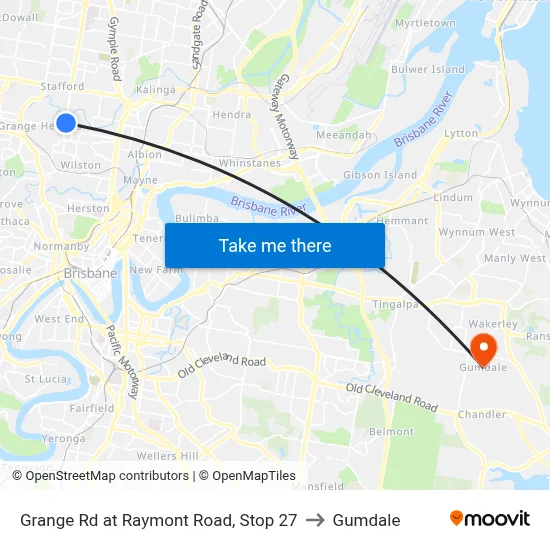 Grange Rd at Raymont Road, Stop 27 to Gumdale map