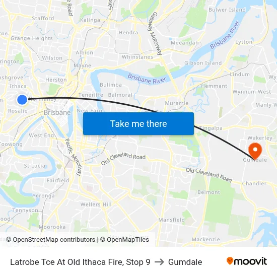 Latrobe Tce At Old Ithaca Fire, Stop 9 to Gumdale map