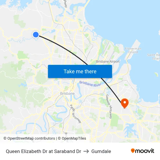 Queen Elizabeth Dr at Saraband Dr to Gumdale map