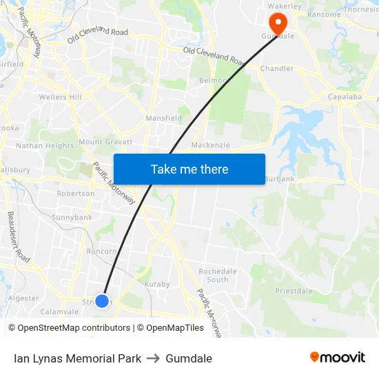 Ian Lynas Memorial Park to Gumdale map