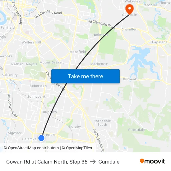 Gowan Rd at Calam North, Stop 35 to Gumdale map