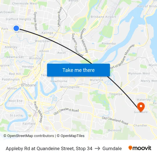 Appleby Rd at Quandeine Street, Stop 34 to Gumdale map