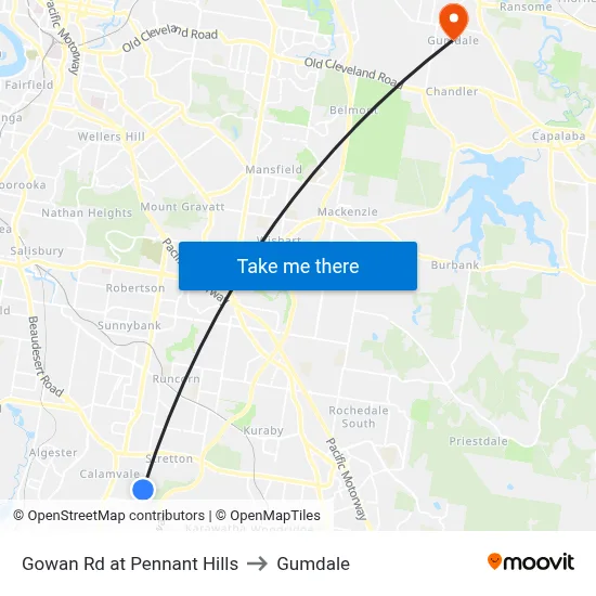 Gowan Rd at Pennant Hills to Gumdale map