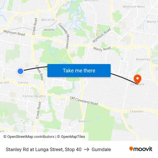 Stanley Rd at Lunga Street, Stop 40 to Gumdale map