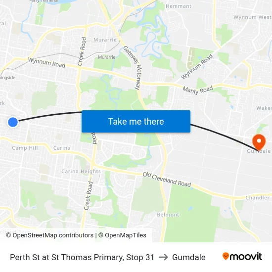 Perth St at St Thomas Primary, Stop 31 to Gumdale map