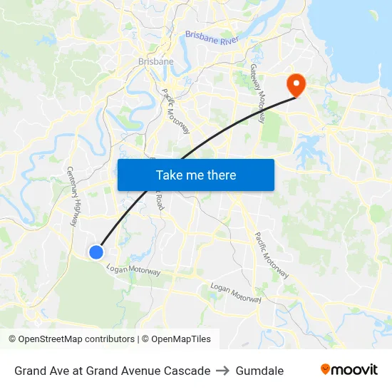 Grand Ave at Grand Avenue Cascade to Gumdale map