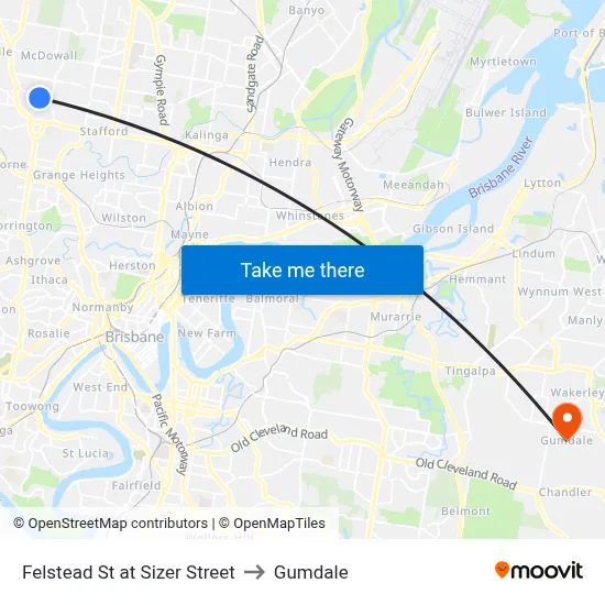 Felstead St at Sizer Street to Gumdale map
