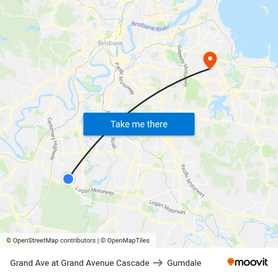 Grand Ave at Grand Avenue Cascade to Gumdale map