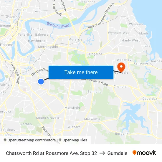 Chatsworth Rd at Rossmore Ave, Stop 32 to Gumdale map