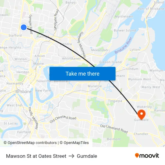 Mawson St at Oates Street to Gumdale map