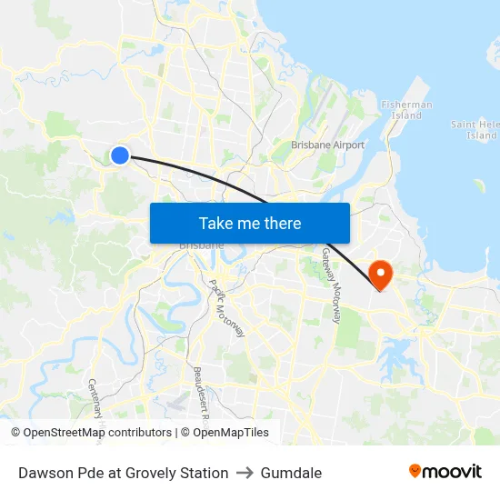 Dawson Pde at Grovely Station to Gumdale map