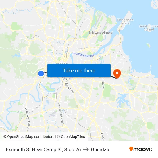 Exmouth St Near Camp St, Stop 26 to Gumdale map