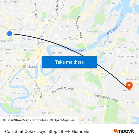 Cole St at Cole - Lloyd, Stop 28 to Gumdale map