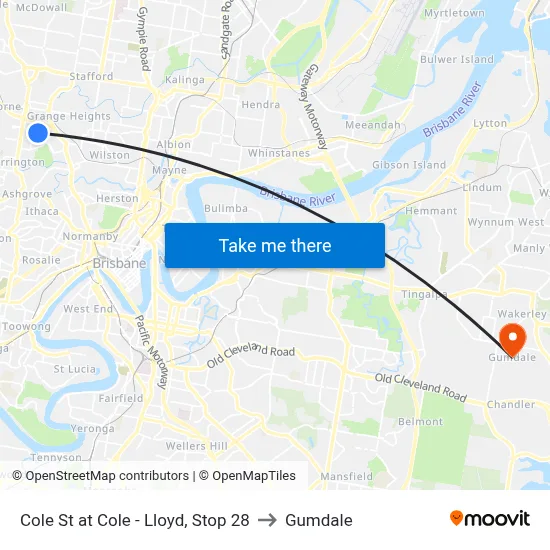 Cole St at Cole - Lloyd, Stop 28 to Gumdale map