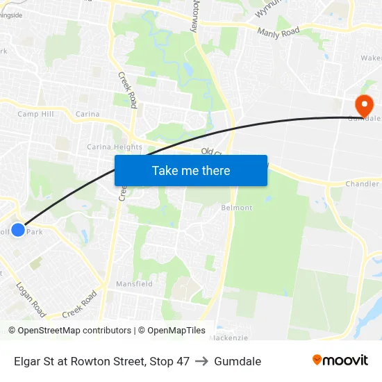 Elgar St at Rowton Street, Stop 47 to Gumdale map