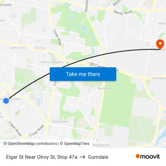 Elgar St Near Olroy St, Stop 47a to Gumdale map