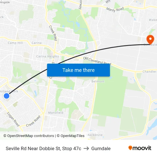 Seville Rd Near Dobbie St, Stop 47c to Gumdale map