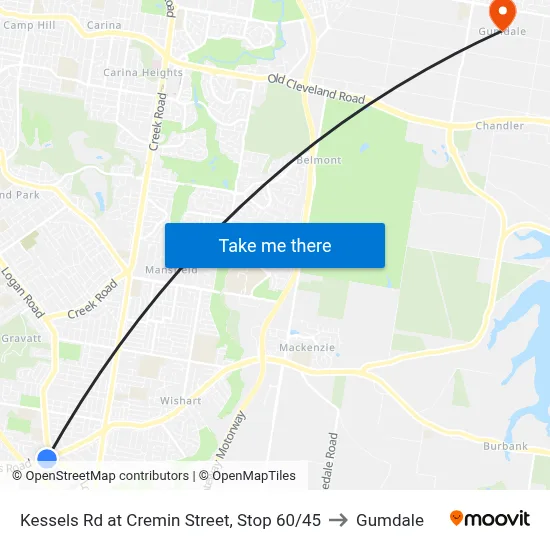Kessels Rd at Cremin Street, Stop 60/45 to Gumdale map