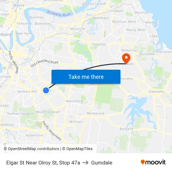 Elgar St Near Olroy St, Stop 47a to Gumdale map