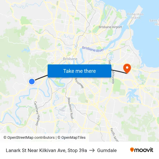 Lanark St Near Kilkivan Ave, Stop 39a to Gumdale map