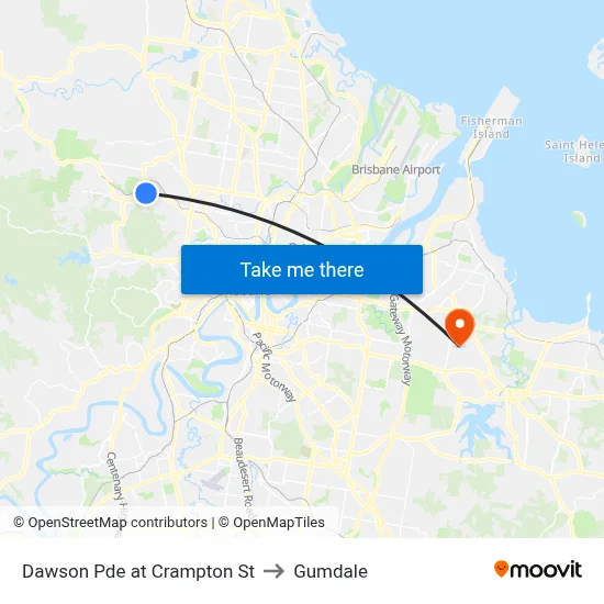 Dawson Pde at Crampton St to Gumdale map