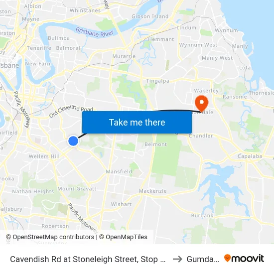 Cavendish Rd at Stoneleigh Street, Stop 38 to Gumdale map