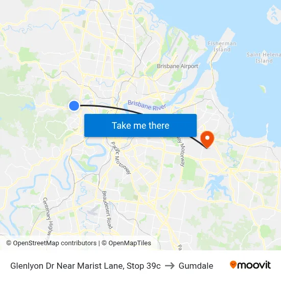 Glenlyon Dr Near Marist Lane, Stop 39c to Gumdale map