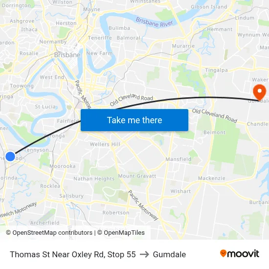 Thomas St Near Oxley Rd, Stop 55 to Gumdale map
