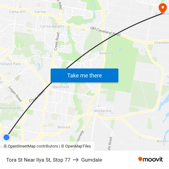 Tora St Near Ilya St, Stop 77 to Gumdale map