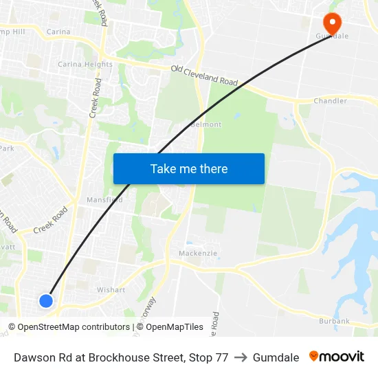 Dawson Rd at Brockhouse Street, Stop 77 to Gumdale map
