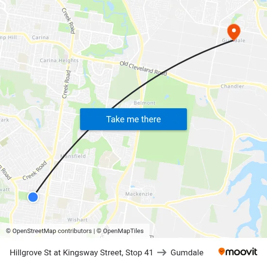 Hillgrove St at Kingsway Street, Stop 41 to Gumdale map