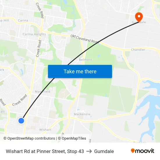 Wishart Rd at Pinner Street, Stop 43 to Gumdale map