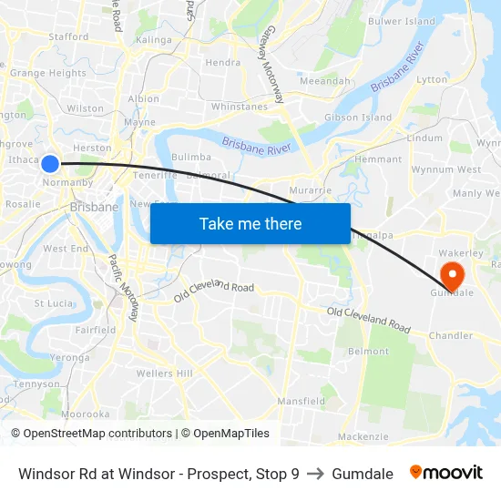 Windsor Rd at Windsor - Prospect, Stop 9 to Gumdale map