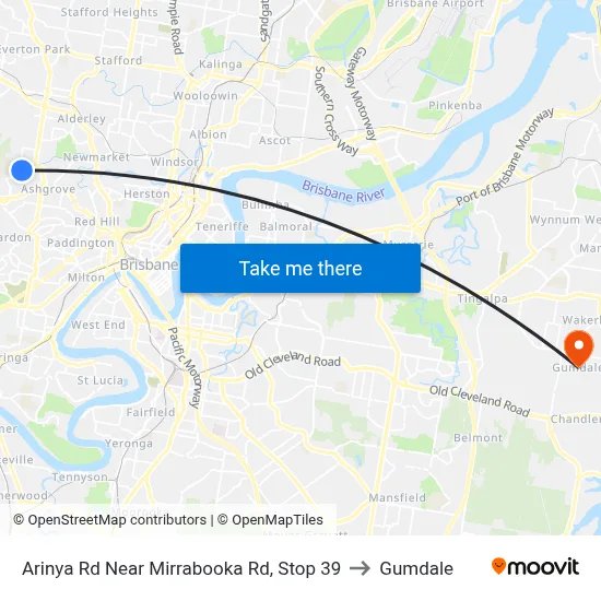 Arinya Rd Near Mirrabooka Rd, Stop 39 to Gumdale map